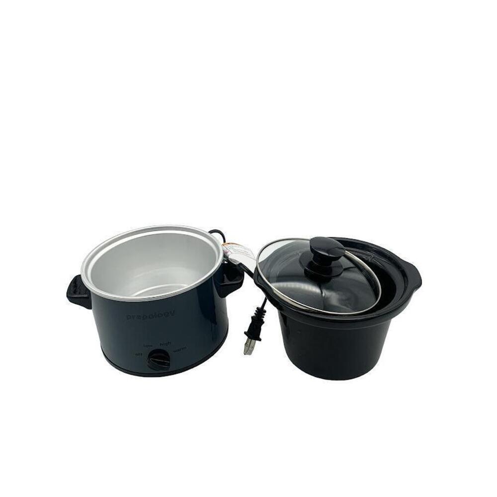 Prepology 2-qt Round Slow Cooker with Tempered Glass Lid